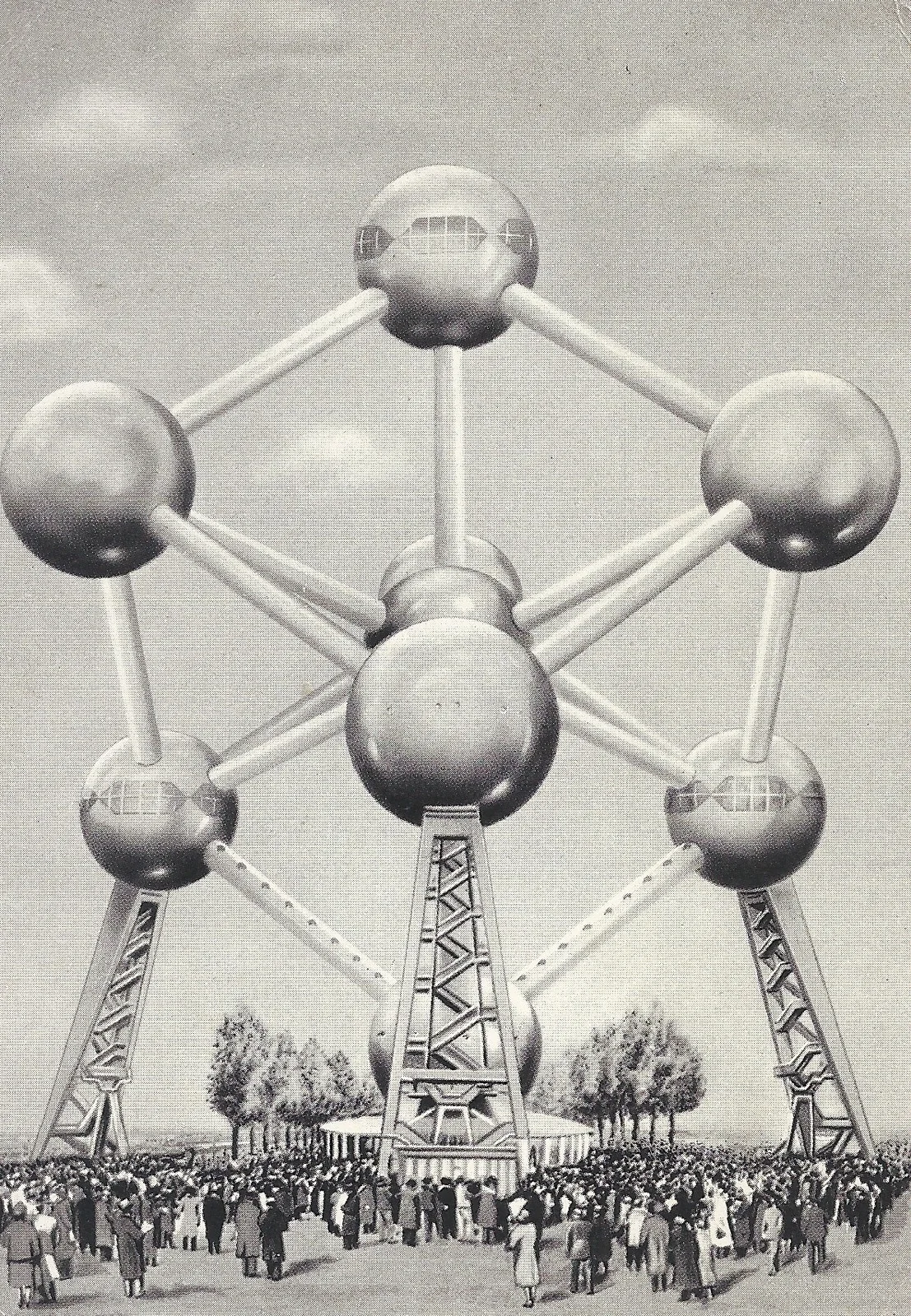 Postal histórica del Atomium de Bruselas
